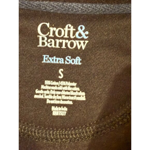 Men's Croft & Barrow Black Extra Soft Fleece Quarter Zip Top Size Small NWT - Picture 5 of 5